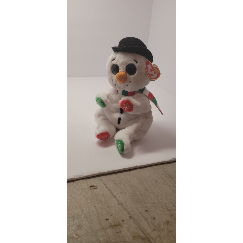 TY Beanie Baby (Beanie Bellies) - WEATHERBY the Christmas Snowman (8 inch)